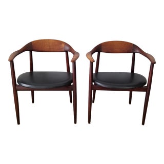 Hans J Wegner Style Mid-Century Danish Chairs - a Pair For Sale
