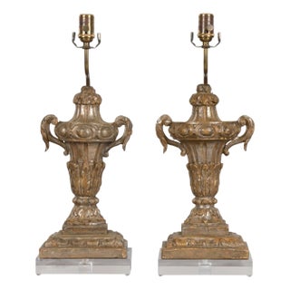 19th Century Italian Silver Leaf Fragments Made into Wired Table Lamps - a Pair For Sale