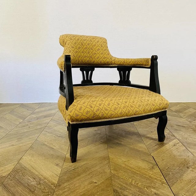 Edwardian English Low Armchair, 1900s For Sale - Image 6 of 11