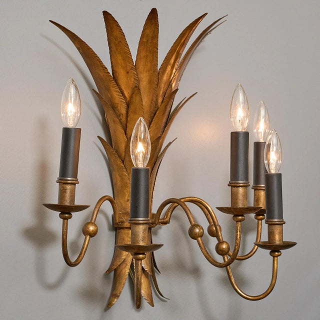 Sheaf of Wheat Sconces For Sale - Image 4 of 10