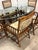 Contemporary McGuire Furniture Oval Glass Top Dining Table + Six Far East Collection Dining Armchairs, Vintage Set For Sale - Image 3 of 13