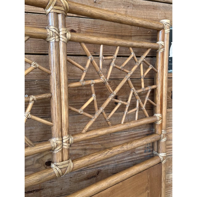McGuire Late 20th Century Organic Modern “Cracked Ice” Rattan King Headboard by McGuire For Sale - Image 4 of 12