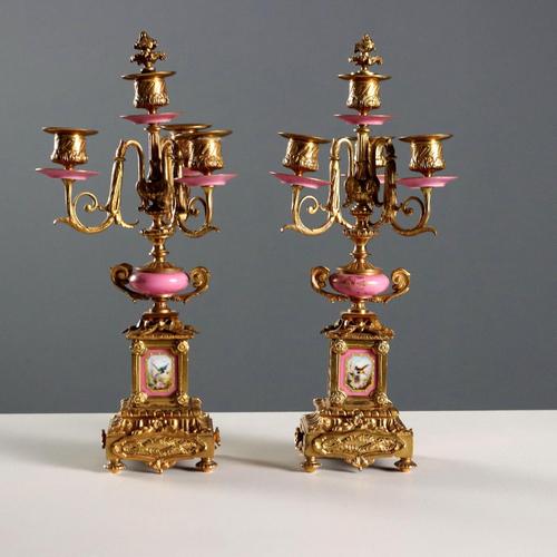 Triptych Clock in Gilded Bronze and Porcelain For Sale - Image 12 of 16