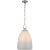 Andros Large Pendant in Polished Nickel with White Glass Designer: Chapman & Myers Canopy: 5" Round Mounting: Chain Shade...