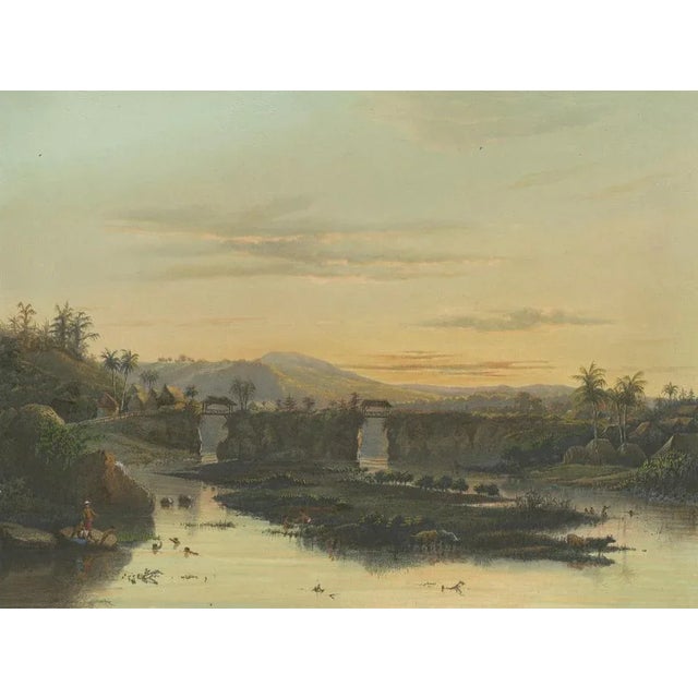 Brantas River as a Mountain Stream, East Java Landscape, 1872, Lithograph For Sale - Image 4 of 10