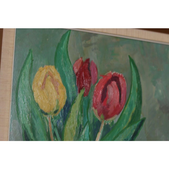 Gustaf Börtner, Tulips and Fruit, 1950s, Oil on Panel, Framed For Sale - Image 14 of 18