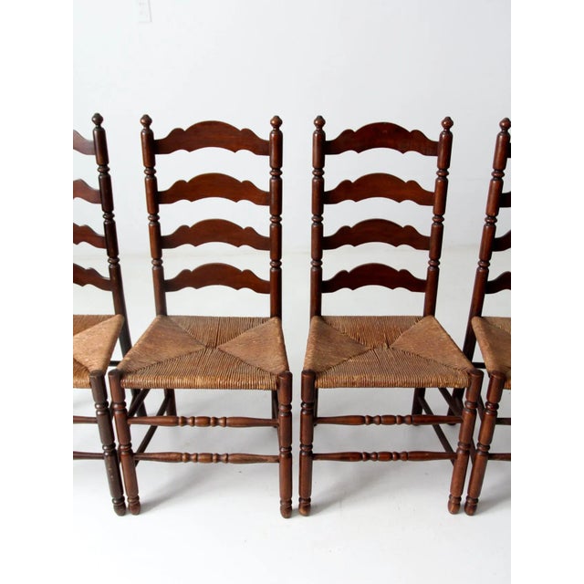 Brown Antique Tell City Chair Company Dining Chairs - Set of 8 For Sale - Image 8 of 13