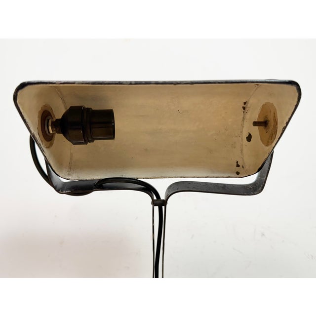 Black Vintage German Black Bank Lamp, 1930s For Sale - Image 8 of 17
