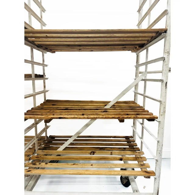 1940s Vintage Belgian Bakery Cart Trolley With Casters For Sale - Image 5 of 6