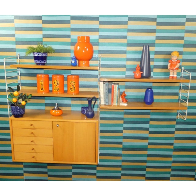 Swedish String Shelving Unit with Drawers in Elm by Nisse Strinning for String, 1950s For Sale - Image 4 of 18