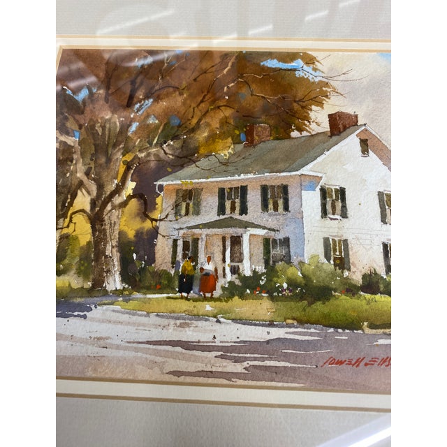 Mid 20th Century Original Watercolor Painting by Lowell Ellsworth Smith – Ohio Farmhouse Scene (Possibly Hudson, Oh) For Sale - Image 13 of 16