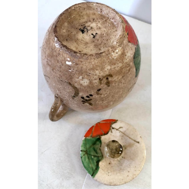 Mid 20th Century Vintage Wabi Sabi Japanese Pottery Creamer and Covered Sugar For Sale - Image 5 of 6