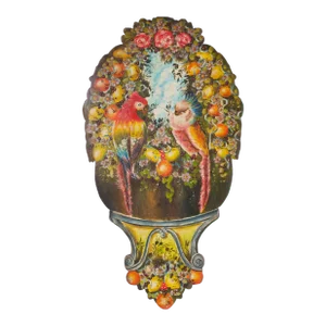 Antique Oil Painting on Boards of Birds and Flowers