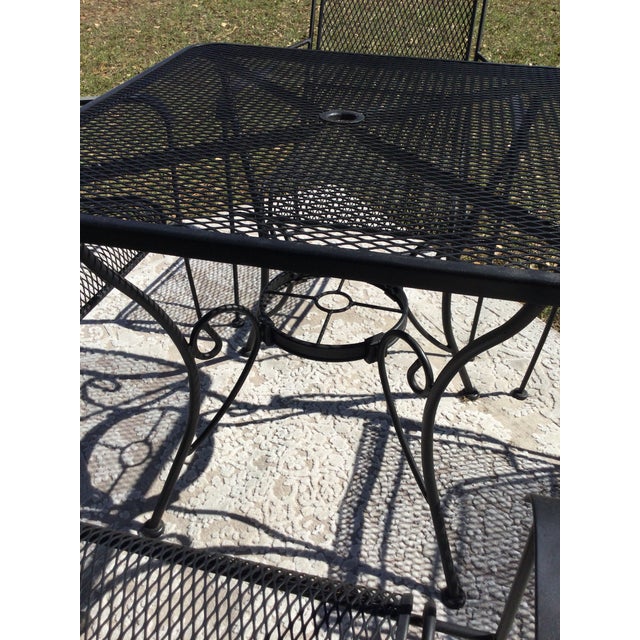 Black Mid-Century Style Outdoor Square Table & 4 Chairs For Sale - Image 8 of 12