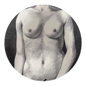 1980s Fornasetti Porcelain Themes & Variation Plate, Erotica Series #303