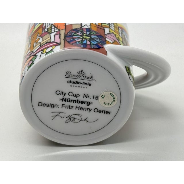 Postmodern Cupola City Cup Series No. 15 Nuremberg Mug by Fritz Oerter and Mario Bellini for Rosenthal Studio Line, 1990s For Sale - Image 3 of 4