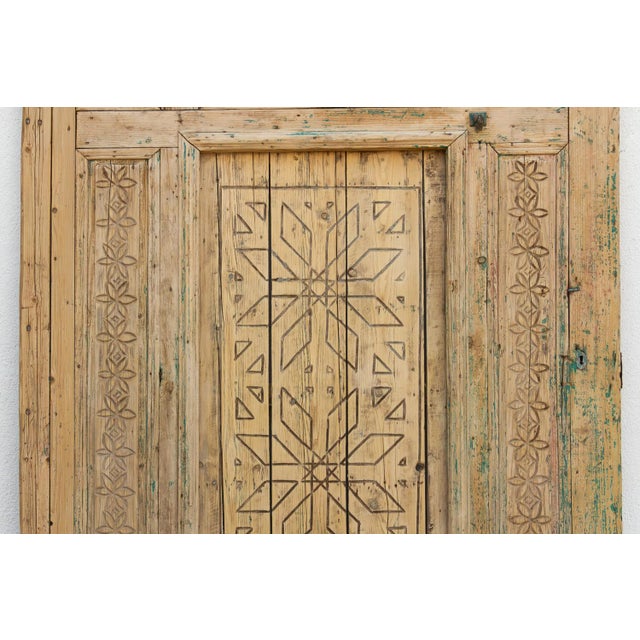 Ancient Carved Star Moroccan Riad Door For Sale - Image 10 of 16