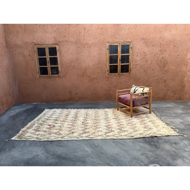 Cream 1980s Vintage Moroccan Marmoucha Rug - 6'4" X 11'5" Ft For Sale - Image 8 of 10