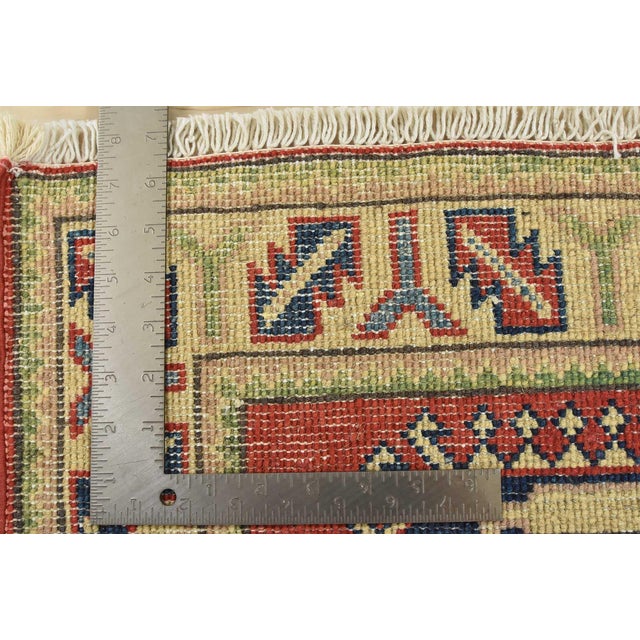 Kazak Rug 2’1” X 3′ Red Wool Tribal Hand-Knotted Oriental Carpet For Sale - Image 9 of 9