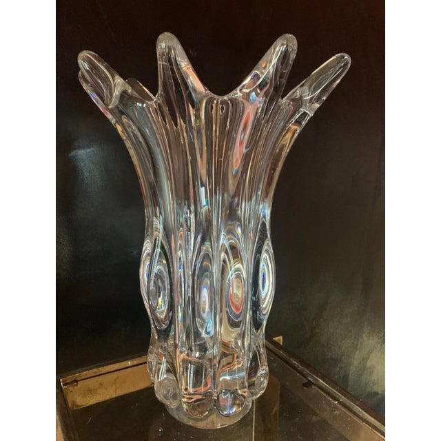 Art Vannes Vannes France Crystal Vase For Sale - Image 4 of 9