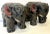 African Vintage Solid Wood Painted African Elephant Stools- A Pair For Sale - Image 3 of 15