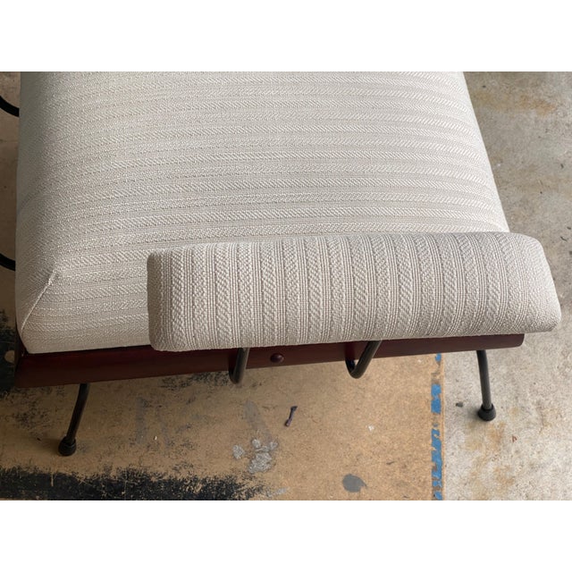 Rare Vintage 1950's Iron Upholstered Lounge Chair For Sale - Image 12 of 12