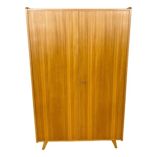 Mid-Century Modern Wardrobe in Light Wood, 1960s For Sale