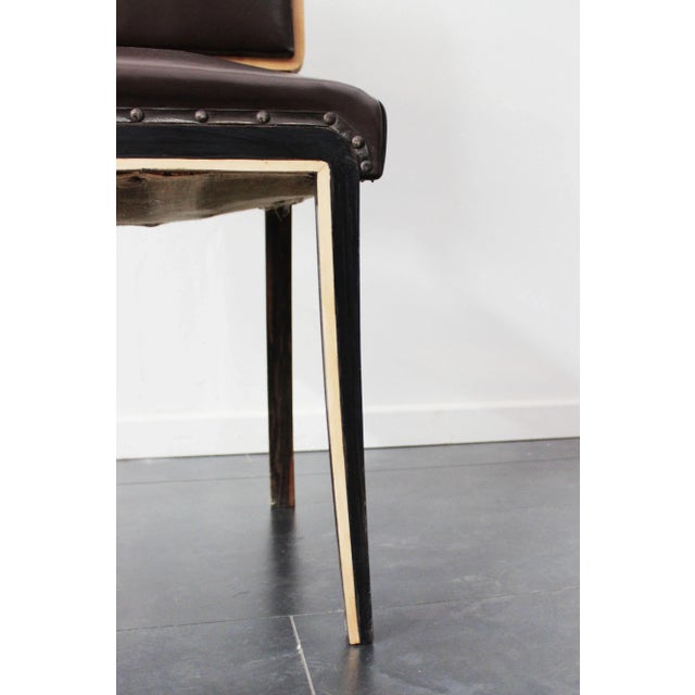 Art Deco Style Italian Maple & Zebrawood Dining Chair, 1940s For Sale - Image 12 of 15