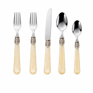 Ivory Pearlized Five-Piece Flatware Set, Service for One