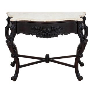Victorian Mahogany Console With Marble Top For Sale