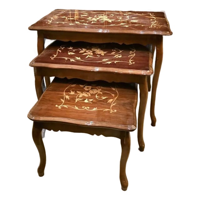 1990s French Louis XV Nesting Tables – Set of 3 (Rectangular) For Sale
