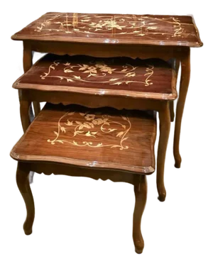 1990s French Louis XV Nesting Tables – Set of 3 (Rectangular)