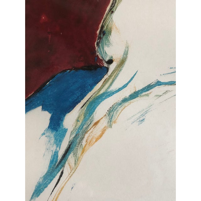 Abstract Expressionism Original Watercolor Painting by California Artist George De Groat For Sale - Image 3 of 11