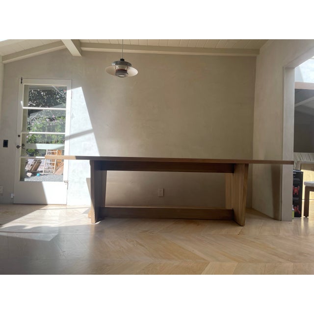 Mid-Century Modern Trestle Base Dining Table For Sale - Image 3 of 6
