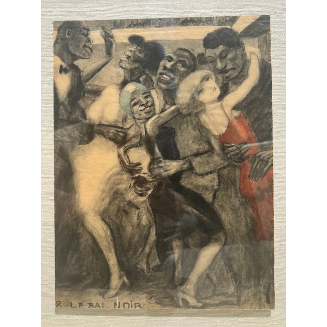 Toulouse-Lautrec French "Le Bal Noir" by Jean Auscher, C. 1925 Pochoir Lithograph For Sale - Image 4 of 8
