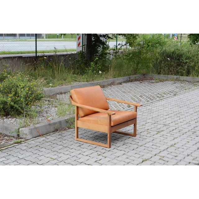 Vintage Cognac Leather Lounge Chair, 1960s For Sale - Image 6 of 18