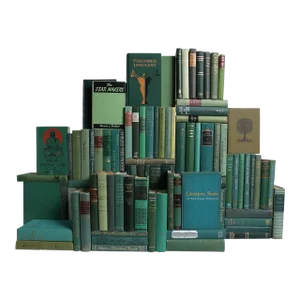 Decorative Books - Vintage Boxwood Book Wall - Set of 100 Green Books