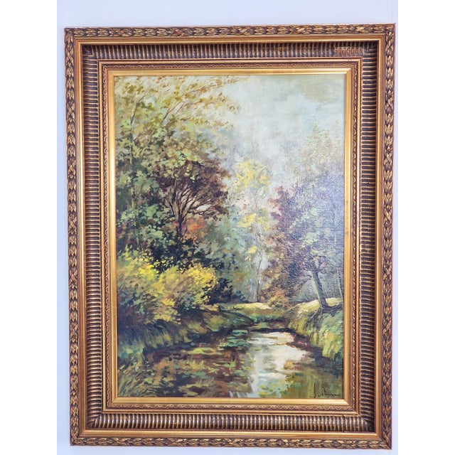 J. De Borge, Forest Landscape, 1970s, Oil on Canvas, Framed For Sale - Image 12 of 12