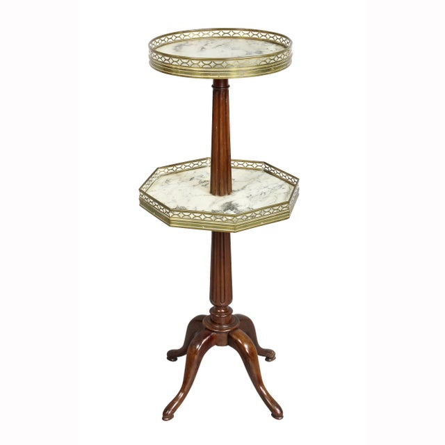 1920s Louis XVI Style Mahogany 2-Tier Stand by Escalier De Christa For Sale - Image 9 of 9