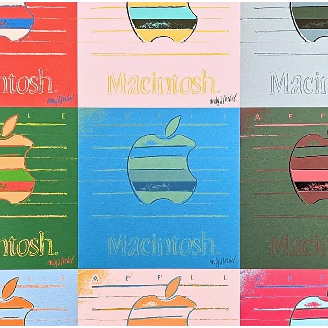 Andy Warhol (after) "9x Apple" print, size 60 x 60 cm, plate signed bottom right, numbered with pencil on heavy paper,...