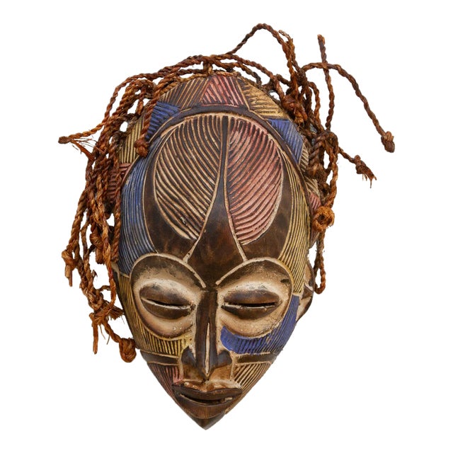Multicolor African Chokwe Legacy Mask For Sale