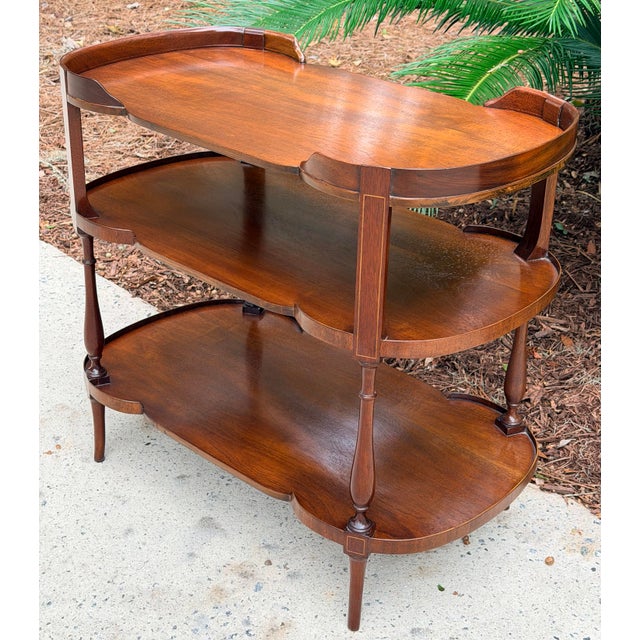 Early 20th Century Regency 3 Tier Mahogany Server Etagere Bar For Sale - Image 5 of 14