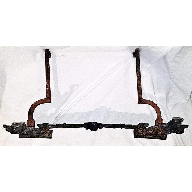 Late 19th Century Late 19th Century French Bronze Dore' Rococo Fireplace Andirons For Sale - Image 5 of 5