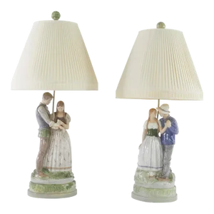Late 19th Century Royal Copenhagen Porcelain Lamps - Set of 2