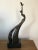 Brown Art Nouveau Bronze Woman with Pigeon from Antoinette For Sale - Image 8 of 9