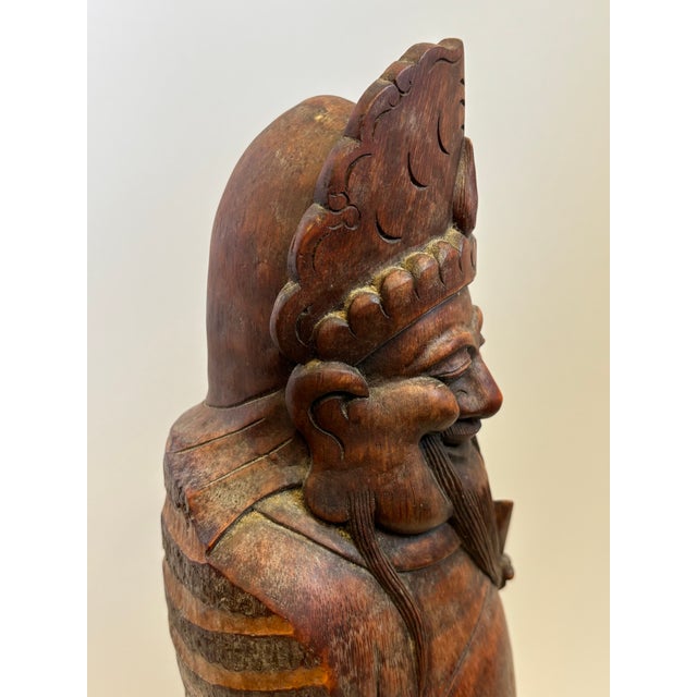 Late 19th Century Chinese Hand - Carved Bamboo Buddha Statue For Sale In West Palm - Image 6 of 10