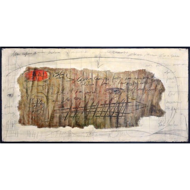 Massimo d'Orta, Papiro (Papyrus), Mixed Media Painting on Canvas, 2006 For Sale