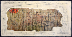 Massimo d'Orta, Papiro (Papyrus), Mixed Media Painting on Canvas, 2006