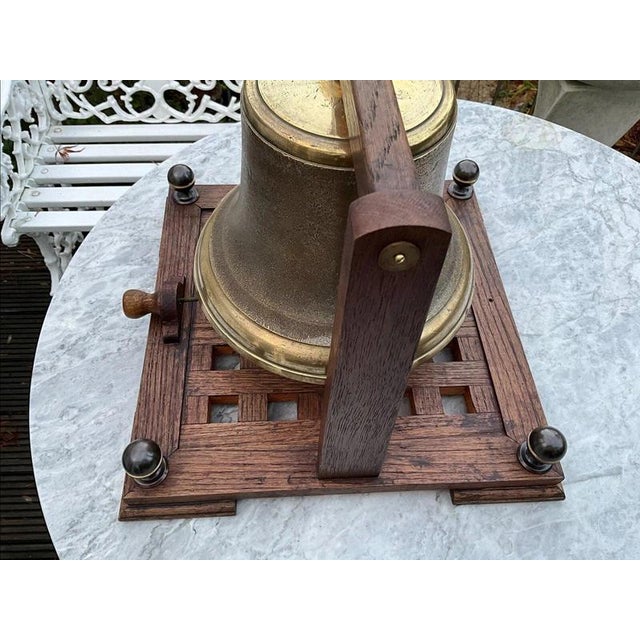 Large Antique Bronze Bell, College, Ship or Servants Bell, 1880 For Sale - Image 6 of 12