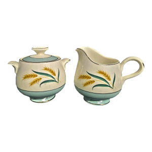 1950s Viking Sugar & Creamer Set in 'Viking Wheat' Pattern by International